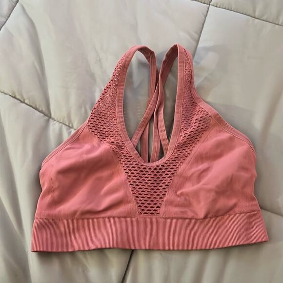 Victoria’s Secret VSX mesh Sports Bra Women’s MEDIUM Cami‎ PINK Strappy - Picture 1 of 6